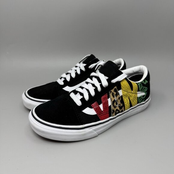 Vans Old Skool Black Rasta Skate Multi Animal Shoes Womens Size 7 - Picture 3 of 8